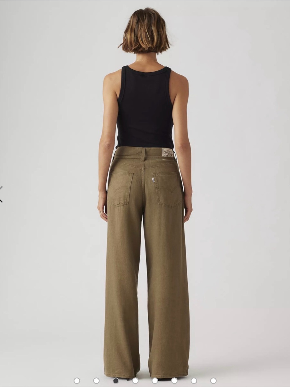 Levi’s XL Straight Lightweight Linen Wide Leg Olive Green Pants 30 NWT - Picture 2 of 9